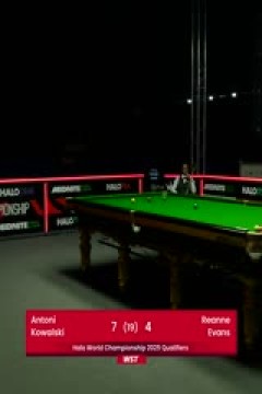 斯诺克世锦赛资格赛128进96安东尼·科瓦斯基10-4瑞安·埃文斯(第二阶段)20250407