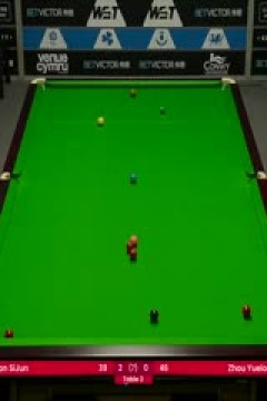 斯诺克威尔士公开赛64进32周跃龙1-4袁思俊20250211